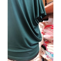 Bluzka Sonia w luźnym stylu oversize krótki rękaw - butelkowa zieleń